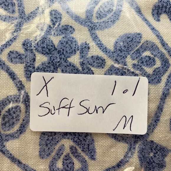 Soft Surroundings 100% Linen Pants Womens Medium Wide Leg Crop Blue Floral 31x26 - Picture 13 of 13